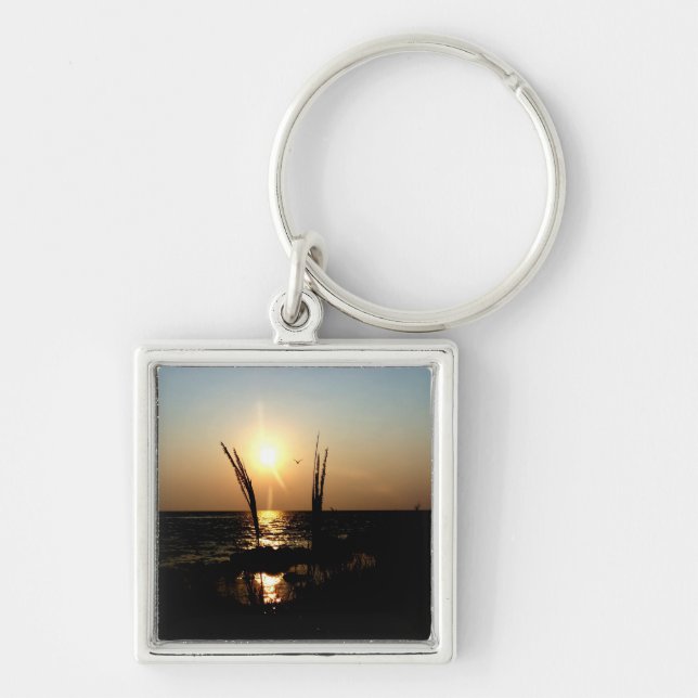 Florida Sunset Over The Gulf Keychain (Front)