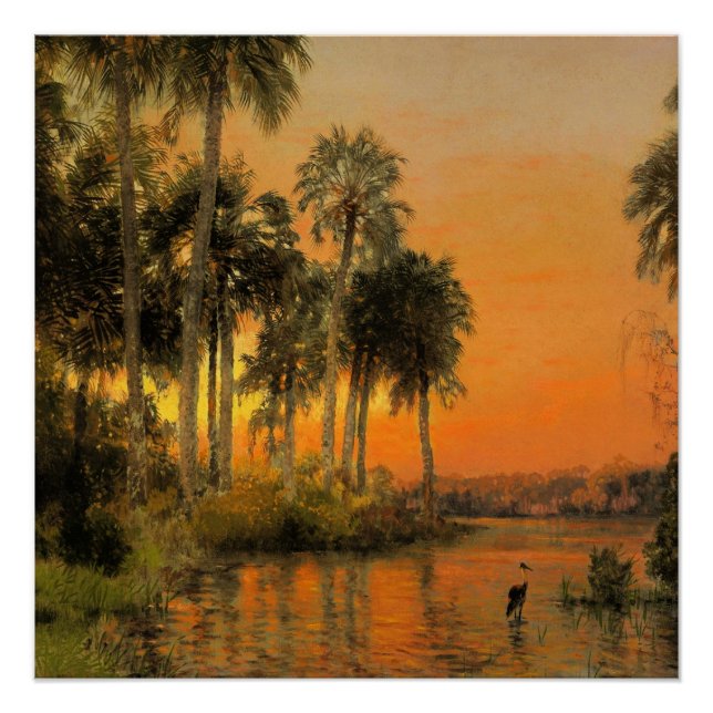Florida Sunset, painting by Herman Herzog Poster (Front)