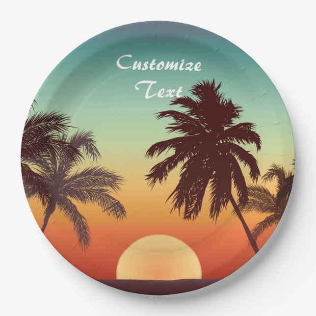 Florida Sunset Paper Plate (Front)