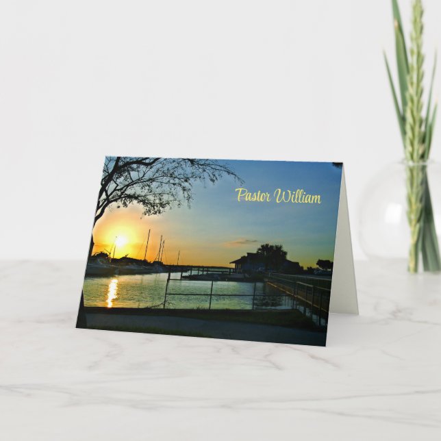 Florida Sunset Pastor Appreciation Card (Front)