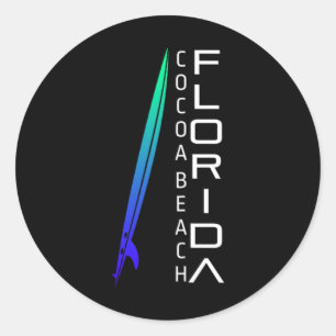 Florida Surfing - Cocoa Beach - Stylish Surfer _1 Classic Round Sticker