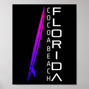 Florida Surfing - Cocoa Beach - Stylish Surfer Poster