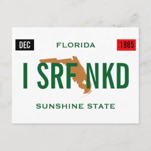 Florida Tag Personalize Postcard
