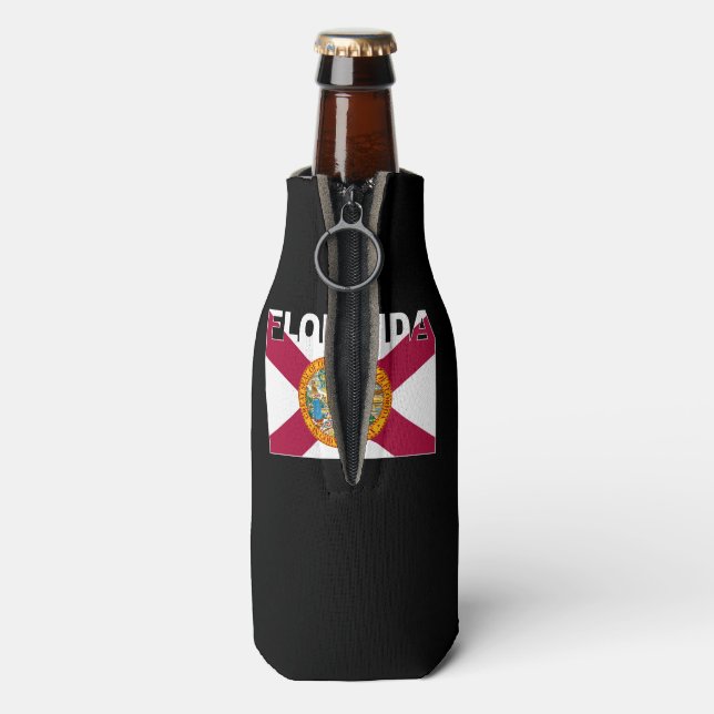Florida Text Flag Bottle Cooler (Bottle Back)
