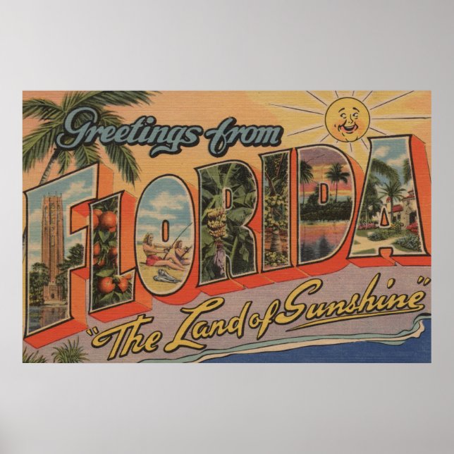 Florida - The Land of Sunshine Poster (Front)
