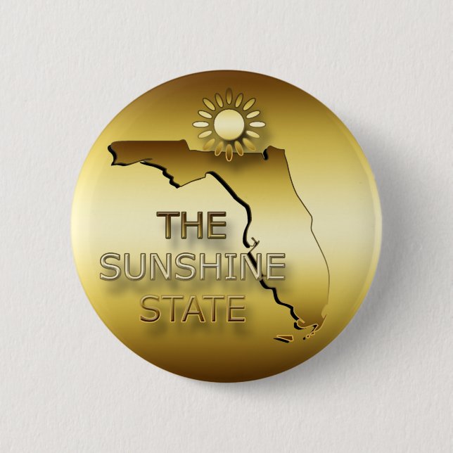 FLORIDA THE SUNSHINE STATE 2 INCH ROUND BUTTON (Front)