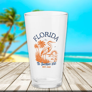 Florida The Sunshine State - Heron & Palm Trees Glass