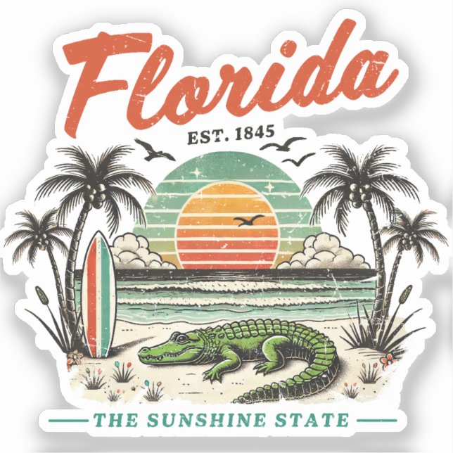 Florida, The Sunshine State – Sunset Beach Scene (Front)