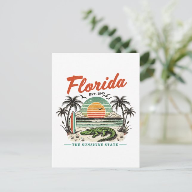 Florida, The Sunshine State – Sunset Beach Scene Postcard (Standing Front)