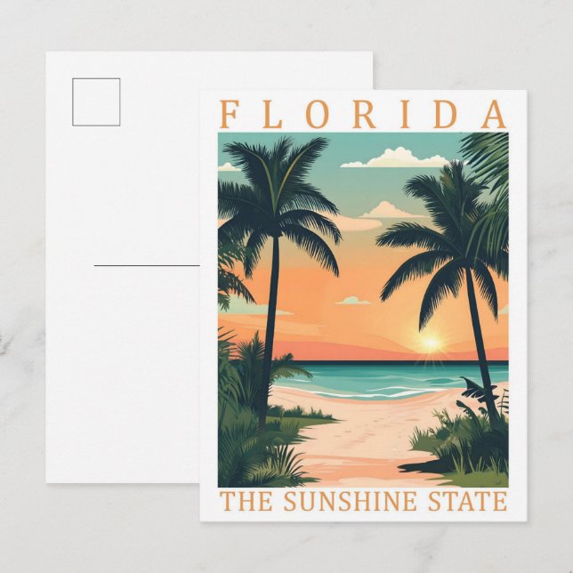 Florida the Sunshine State USA Travel Place Postcard (Front/Back)