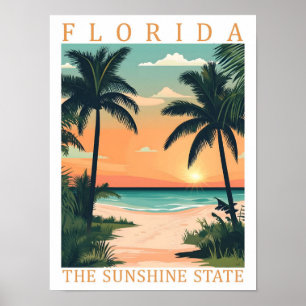 Florida the Sunshine State USA Travel Place Poster