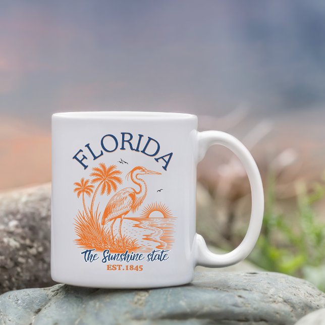 Florida The Sunshine State with Heron & Palm Tree  Coffee Mug (Creator Uploaded)