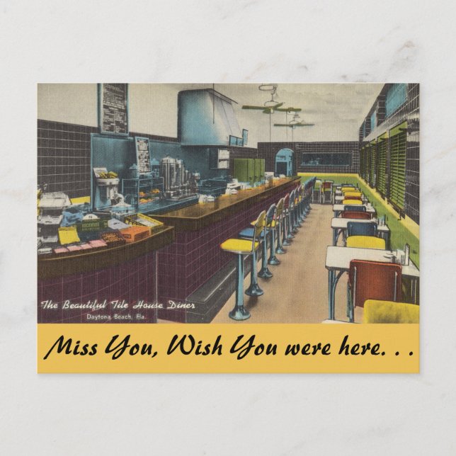 Florida, Tile House Diner, Daytona Beach Postcard (Front)