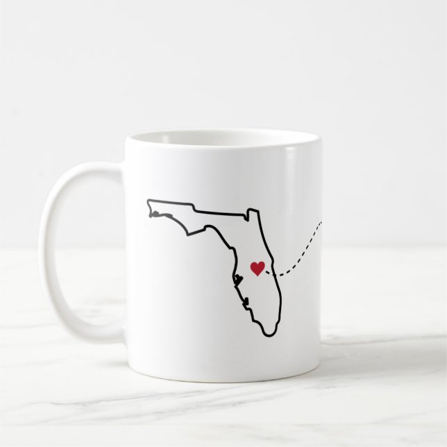 Florida to Minnesota - Heart2Heart Coffee Coffee Mug (Left)