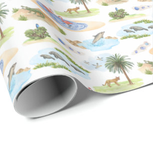 Florida Toile (Original Colors) Wrapping Paper