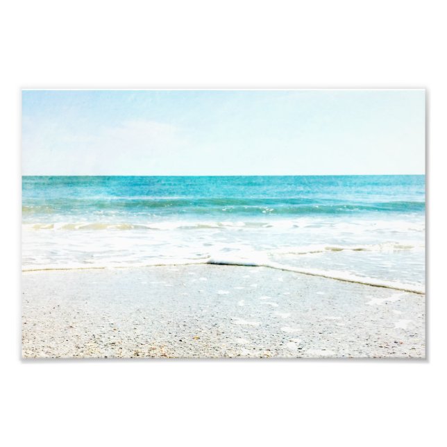 Florida Tropical Beach Sand Ocean Waves Sea Shells Photo Print (Front)