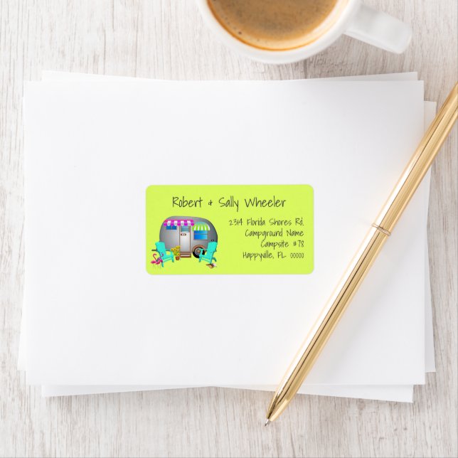 Florida Tropical Camping Long Address Wide Labels (Insitu)