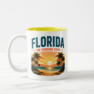 Florida Tropical Paradise Escape Two-Tone Coffee Mug