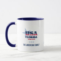 Florida USA 1845 Blue Star Personalized Mug