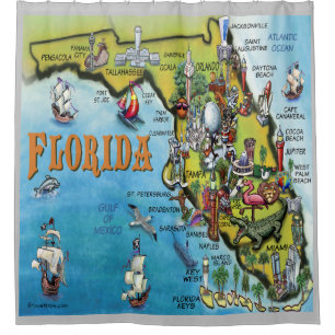 Florida USA Cartoon Map