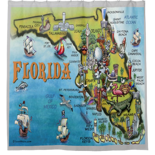 Florida USA Cartoon Map (Front)
