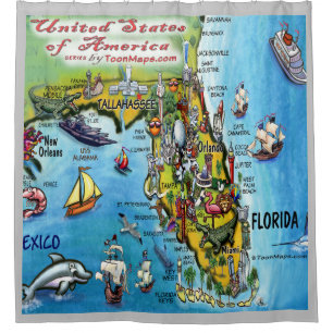 Florida USA Cartoon Map