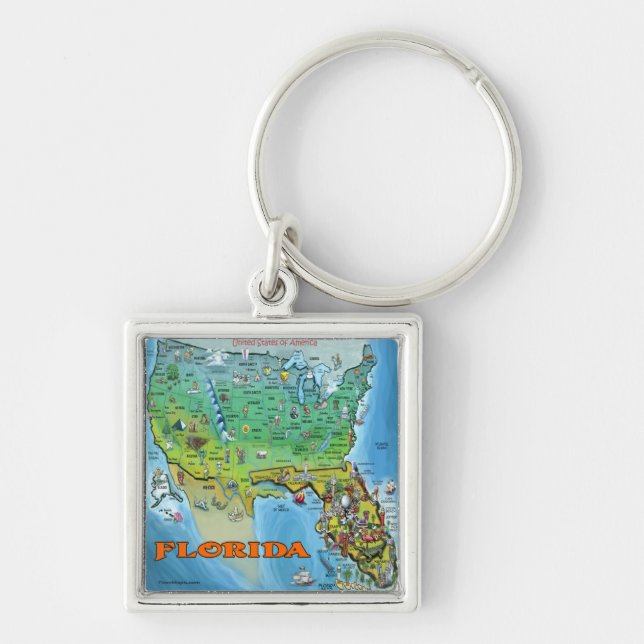 Florida USA Map Keychain (Front)