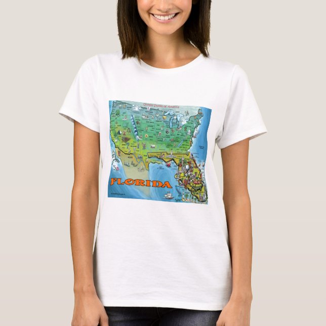 Florida USA Map T-Shirt (Front)