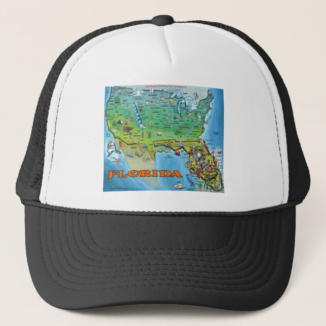 Florida USA Map Trucker Hat (Front)