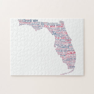 Florida USA Slang Word Art Map  Jigsaw Puzzle