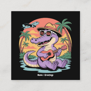 Florida Vacation Cute Cool Summer Alligator Funny Square Business Card