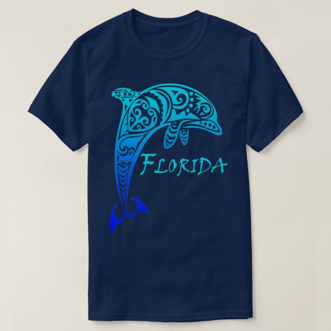 Florida Vacation Vintage Retro Dolphin  T-Shirt (Design Front)