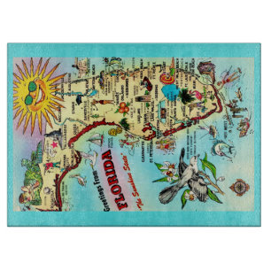 Florida Vintage Fun Postcard Cutting Board