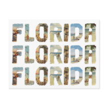 Florida vintage inspired postcard collage postcard