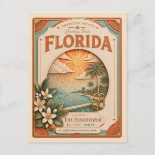 Florida Vintage Paper Cut American Arcana Postcard