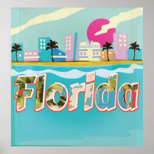 Florida Vintage vacation Poster