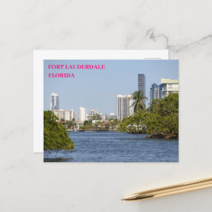 Florida Waterway to Buildings Fort Lauderdale Postcard
