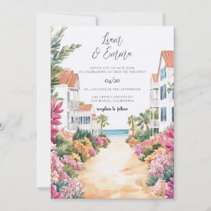 Florida Wedding Invitation Watercolor 