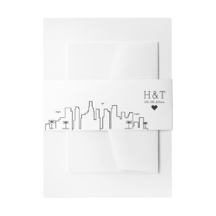 Florida Wedding Stylized Skyline Monogram Invitation Belly Band