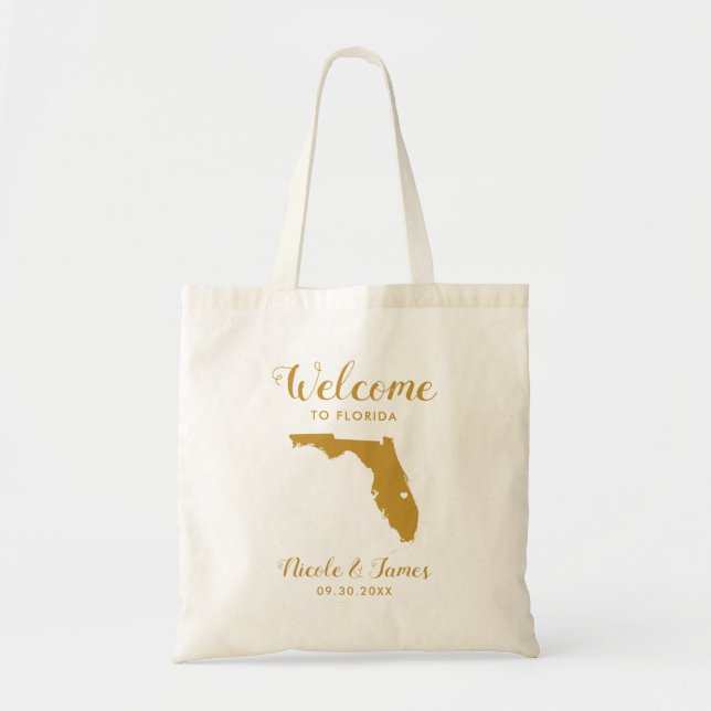 Florida Wedding Welcome Bag for Hotel Guests, Tote (Front)