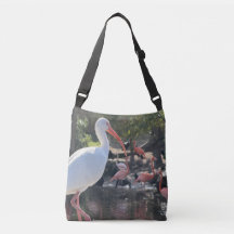 Florida Wetlands Ibis and Flamingos Tote Bag