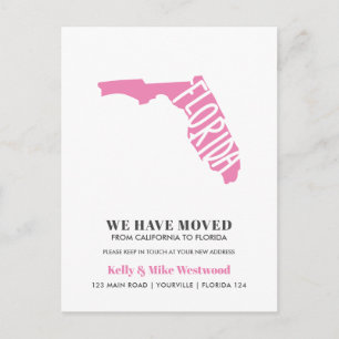 FLORIDA We've moved New address New Home  Postcard
