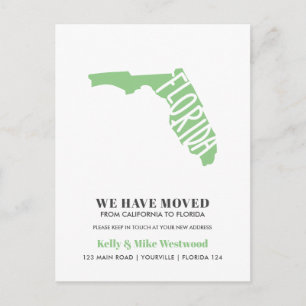 FLORIDA We've moved New address New Home    Postcard
