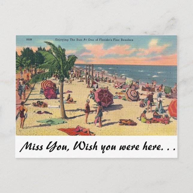 Florida's Fine Beaches Postcard (Front)