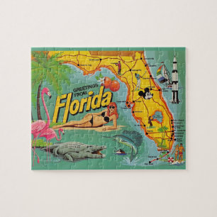 Floride Carte 8x10 Jigsaw Puzzle