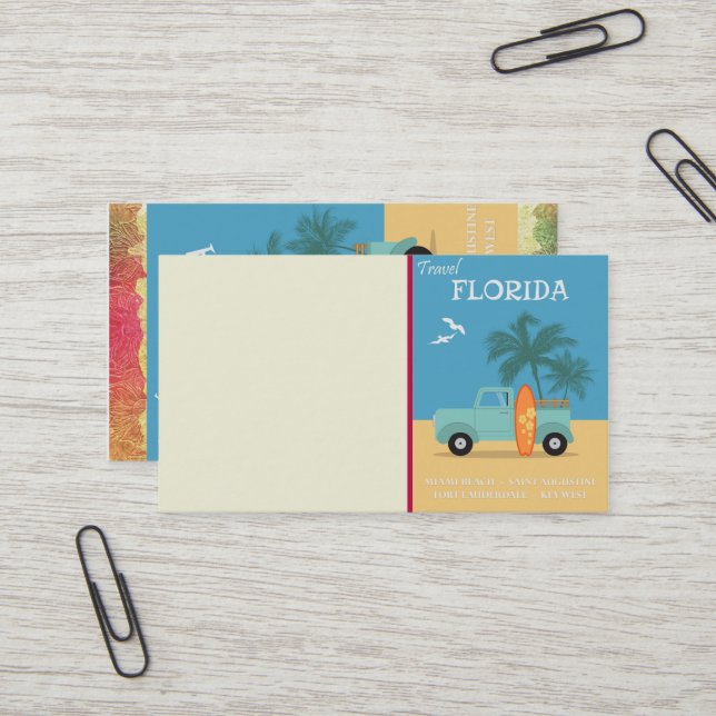Floride : Carte de visite de voyage (Devant/Arrière en situation)