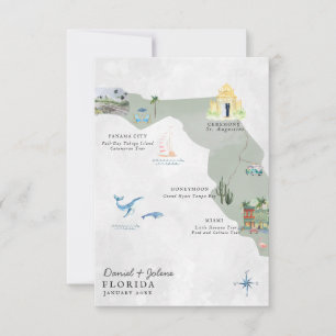 Floride   Carte d'itinéraire de mariage de destina