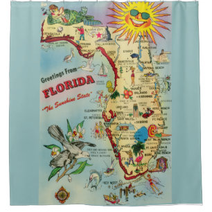 Floride Carte Douche rideau
