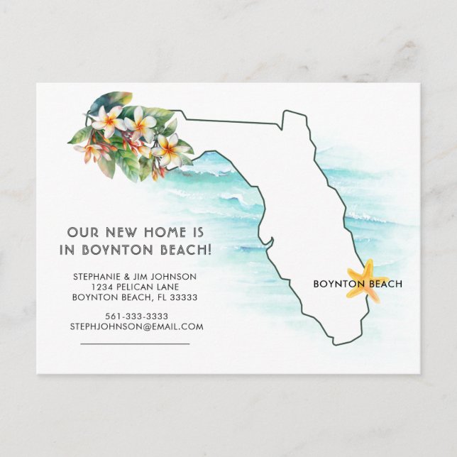 Floride Carte Ocean Waves Nouveau Accueil (Devant)
