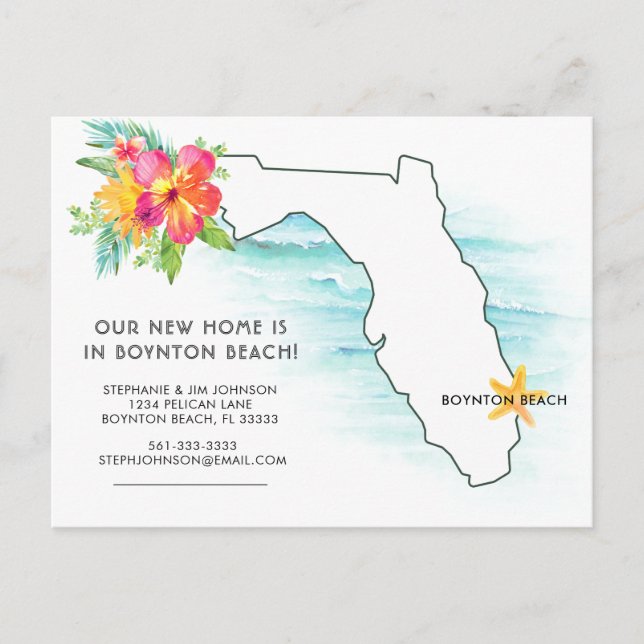 Floride Carte Ocean Waves Nouveau Accueil (Devant)